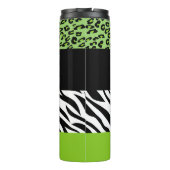 Leopardrucke, Zebra Print, Tierdruck, grün Thermosbecher (Rückseite)