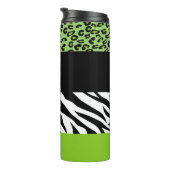 Leopardrucke, Zebra Print, Tierdruck, grün Thermosbecher (Nach rechts gedreht)