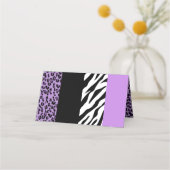 Leopardrucke, Zebra Print, Tierdruck, Hochzeit Platzkarte (Rückseite)