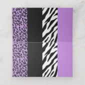 Leopardrucke, Zebra Print, Tierdruck, Hochzeit Platzkarte (Innenseite Aufgefaltet)