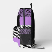 Leopardrucke, Zebra Print, Tierdruck, Lila Bedruckter Rucksack (Rechts)