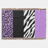 Leopardrucke, Zebra Print, Tierdruck, Lila Decke (Vorderseite)