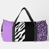 Leopardrucke, Zebra Print, Tierdruck, Lila Duffle Bag (Vorderseite)