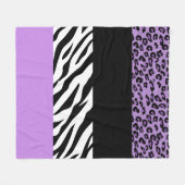 Leopardrucke, Zebra Print, Tierdruck, Lila Fleecedecke (Vorderseite (Horizontal))