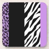 Leopardrucke, Zebra Print, Tierdruck, Lila Getränkeuntersetzer (Vorderseite)