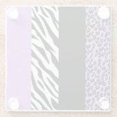 Leopardrucke, Zebra Print, Tierdruck, Lila Glasuntersetzer (Rückseite)