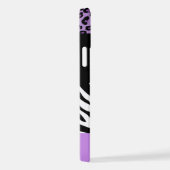 Leopardrucke, Zebra Print, Tierdruck, Lila iPhone Hülle (Rechte Seite)