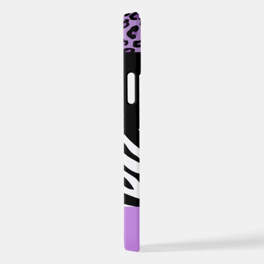 Leopardrucke, Zebra Print, Tierdruck, Lila iPhone Hülle (Rechte Seite)