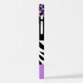 Leopardrucke, Zebra Print, Tierdruck, Lila iPhone Hülle (Linke Seite)