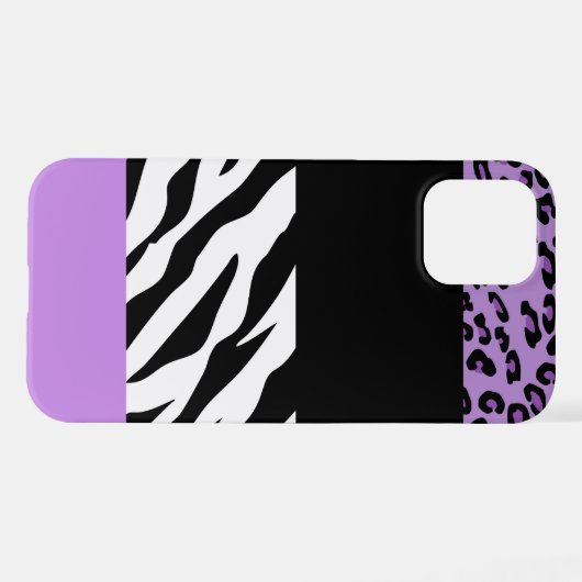 Leopardrucke, Zebra Print, Tierdruck, Lila iPhone Hülle (Rückseite (Horizontal))