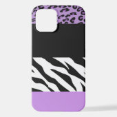 Leopardrucke, Zebra Print, Tierdruck, Lila iPhone Hülle (Rückseite)