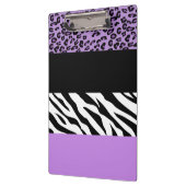 Leopardrucke, Zebra Print, Tierdruck, Lila Klemmbrett (Links)