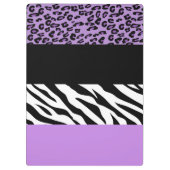 Leopardrucke, Zebra Print, Tierdruck, Lila Klemmbrett (Rückseite)