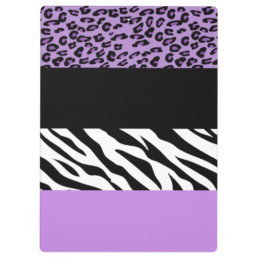 Leopardrucke, Zebra Print, Tierdruck, Lila Klemmbrett (Rückseite)