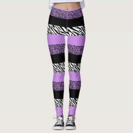 Leopardrucke, Zebra Print, Tierdruck, Lila Leggings