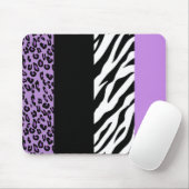 Leopardrucke, Zebra Print, Tierdruck, Lila Mousepad (Mit Mouse)