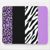Leopardrucke, Zebra Print, Tierdruck, Lila Mousepad (Vorne)