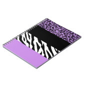 Leopardrucke, Zebra Print, Tierdruck, Lila Notizblock (Linke Seite)