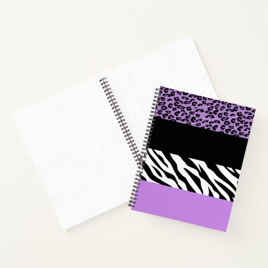 Leopardrucke, Zebra Print, Tierdruck, Lila Notizblock (Innenseite)