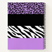 Leopardrucke, Zebra Print, Tierdruck, Lila Notizblock (Rückseite)