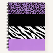 Leopardrucke, Zebra Print, Tierdruck, Lila Notizblock (Vorderseite)
