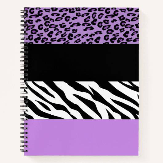 Leopardrucke, Zebra Print, Tierdruck, Lila Notizblock (Vorderseite)