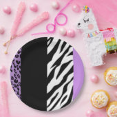 Leopardrucke, Zebra Print, Tierdruck, Lila Pappteller (Party)