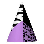 Leopardrucke, Zebra Print, Tierdruck, Lila Partyhütchen (Rückseite)