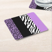 Leopardrucke, Zebra Print, Tierdruck, Lila Rechteckiger Pappuntersetzer (angewinkelt)