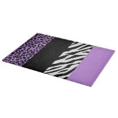 Leopardrucke, Zebra Print, Tierdruck, Lila Schneidebrett (Ecke)