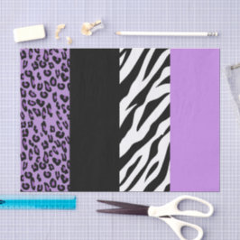 Leopardrucke, Zebra Print, Tierdruck, Lila Seidenpapier