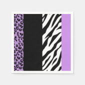 Leopardrucke, Zebra Print, Tierdruck, Lila Serviette (Vorderseite)