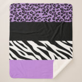 Leopardrucke, Zebra Print, Tierdruck, Lila Sherpadecke (Vorderseite)