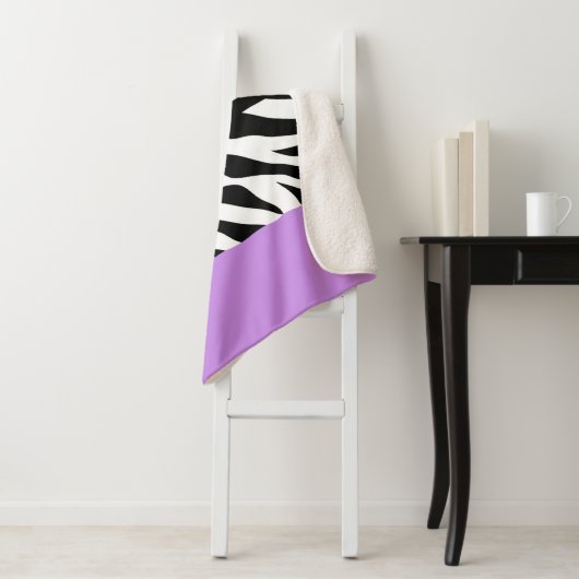 Leopardrucke, Zebra Print, Tierdruck, Lila Sherpadecke (Beispiel)