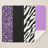 Leopardrucke, Zebra Print, Tierdruck, Lila Sherpadecke (Vorderseite (Horizontal))