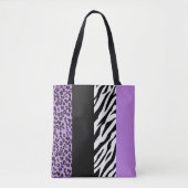 Leopardrucke, Zebra Print, Tierdruck, Lila Tasche (Vorderseite)