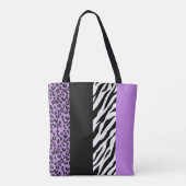 Leopardrucke, Zebra Print, Tierdruck, Lila Tasche (Rückseite)
