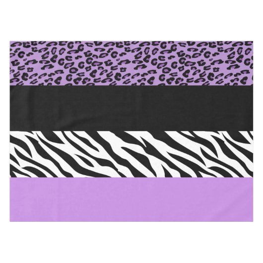 Leopardrucke, Zebra Print, Tierdruck, Lila Tischdecke (Vorderseite (Horizontal))