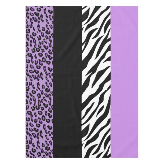 Leopardrucke, Zebra Print, Tierdruck, Lila Tischdecke (Vorderseite)