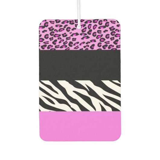 Leopardrucke, Zebra Print, Tierdruck, Rosa Autolufterfrischer (Vorderseite)