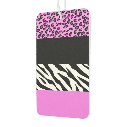 Leopardrucke, Zebra Print, Tierdruck, Rosa Autolufterfrischer (Links)