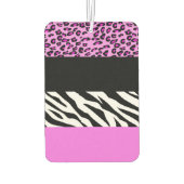 Leopardrucke, Zebra Print, Tierdruck, Rosa Autolufterfrischer (Rückseite)