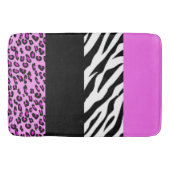 Leopardrucke, Zebra Print, Tierdruck, Rosa Badematte (Vorderseite)