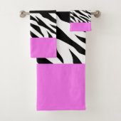 Leopardrucke, Zebra Print, Tierdruck, Rosa Badhandtuch Set (Insitu)