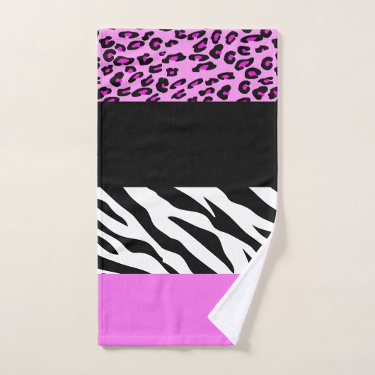 Leopardrucke, Zebra Print, Tierdruck, Rosa Badhandtuch Set (Handtuch)