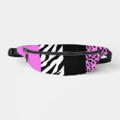 Leopardrucke, Zebra Print, Tierdruck, Rosa Bauchtasche (Vorderseite)