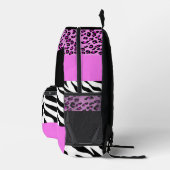 Leopardrucke, Zebra Print, Tierdruck, Rosa Bedruckter Rucksack (Rechts)