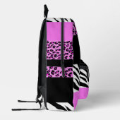 Leopardrucke, Zebra Print, Tierdruck, Rosa Bedruckter Rucksack (Links)
