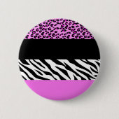 Leopardrucke, Zebra Print, Tierdruck, Rosa Button (Vorderseite)