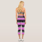 Leopardrucke, Zebra Print, Tierdruck, Rosa Capri Leggings (Rückseite)